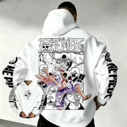 One Piece Luffy Gear 5 Zoro Sanji Hoodie 2026 New Japanese Anime Fashion Y2K Casual Sportswear Men's Couple Hooded Sweatshirt