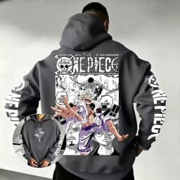 One Piece Luffy Gear 5 Zoro Sanji Hoodie 2026 New Japanese Anime Fashion Y2K Casual Sportswear Men's Couple Hooded Sweatshirt