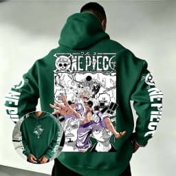 One Piece Luffy Gear 5 Zoro Sanji Hoodie 2026 New Japanese Anime Fashion Y2K Casual Sportswear Men's Couple Hooded Sweatshirt