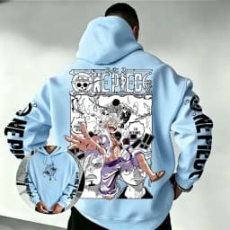 One Piece Luffy Gear 5 Zoro Sanji Hoodie 2026 New Japanese Anime Fashion Y2K Casual Sportswear Men's Couple Hooded Sweatshirt