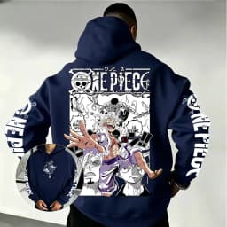 One Piece Luffy Gear 5 Zoro Sanji Hoodie 2026 New Japanese Anime Fashion Y2K Casual Sportswear Men's Couple Hooded Sweatshirt