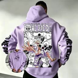 One Piece Luffy Gear 5 Zoro Sanji Hoodie 2026 New Japanese Anime Fashion Y2K Casual Sportswear Men's Couple Hooded Sweatshirt