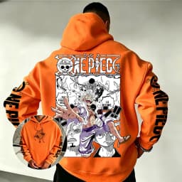 One Piece Luffy Gear 5 Zoro Sanji Hoodie 2026 New Japanese Anime Fashion Y2K Casual Sportswear Men's Couple Hooded Sweatshirt