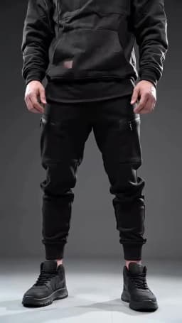 Reebok Men's Muscle Sports Workwear Style Autumn/Winter New Fashion Solid Color Multi-Pocket Long-Sleeved Hooded Sweatshirt
