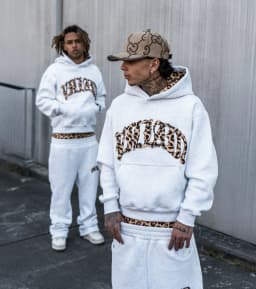 Leopard Print Letter Embroidery American Hip-hop Men Hoodie Retro Harajuku Street Sports Suit Fashionable Casual Sweatshirts ﻿