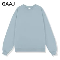 GAAJ 100% Cotton Sweatshirt Men Women,Brand Solid Streetwear,Autum Winter Long Sleeve Pullover,Quality Unisex Clothing,320Gsm