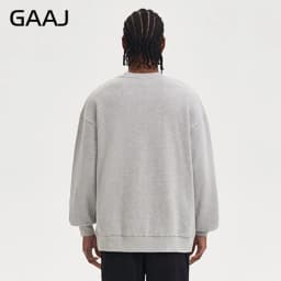 GAAJ 100% Cotton Sweatshirt Men Women,Brand Solid Streetwear,Autum Winter Long Sleeve Pullover,Quality Unisex Clothing,320Gsm