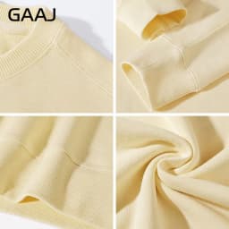 GAAJ 100% Cotton Sweatshirt Men Women,Brand Solid Streetwear,Autum Winter Long Sleeve Pullover,Quality Unisex Clothing,320Gsm