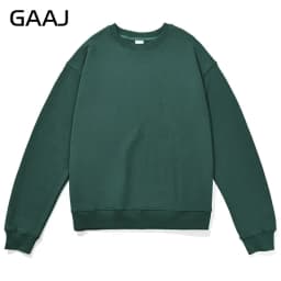 GAAJ 100% Cotton Sweatshirt Men Women,Brand Solid Streetwear,Autum Winter Long Sleeve Pullover,Quality Unisex Clothing,320Gsm