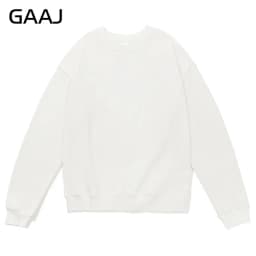 GAAJ 100% Cotton Sweatshirt Men Women,Brand Solid Streetwear,Autum Winter Long Sleeve Pullover,Quality Unisex Clothing,320Gsm