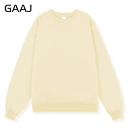 GAAJ 100% Cotton Sweatshirt Men Women,Brand Solid Streetwear,Autum Winter Long Sleeve Pullover,Quality Unisex Clothing,320Gsm
