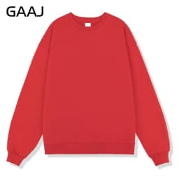 GAAJ 100% Cotton Sweatshirt Men Women,Brand Solid Streetwear,Autum Winter Long Sleeve Pullover,Quality Unisex Clothing,320Gsm