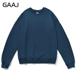 GAAJ 100% Cotton Sweatshirt Men Women,Brand Solid Streetwear,Autum Winter Long Sleeve Pullover,Quality Unisex Clothing,320Gsm