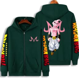 Dragon Ball Majin Buu Zip Up Hoodie Japanese Anime Fashion Y2K Hooded Jacket Streetwear Casual Sweatshirt Men's Couple Coat