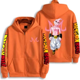 Dragon Ball Majin Buu Zip Up Hoodie Japanese Anime Fashion Y2K Hooded Jacket Streetwear Casual Sweatshirt Men's Couple Coat