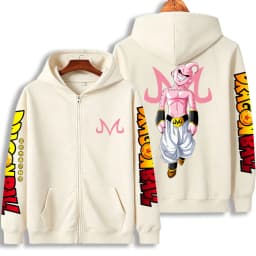 Dragon Ball Majin Buu Zip Up Hoodie Japanese Anime Fashion Y2K Hooded Jacket Streetwear Casual Sweatshirt Men's Couple Coat