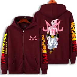 Dragon Ball Majin Buu Zip Up Hoodie Japanese Anime Fashion Y2K Hooded Jacket Streetwear Casual Sweatshirt Men's Couple Coat
