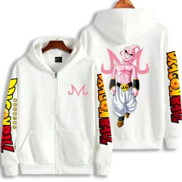 Dragon Ball Majin Buu Zip Up Hoodie Japanese Anime Fashion Y2K Hooded Jacket Streetwear Casual Sweatshirt Men's Couple Coat