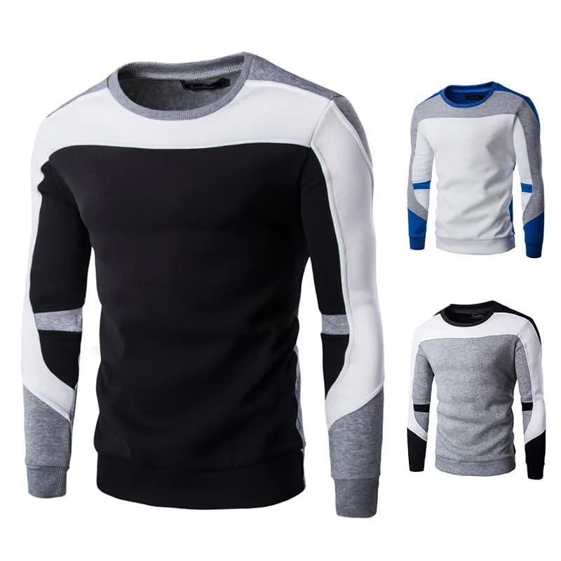 2025 Men's Sweatshirt Casual Fashion Hoodies Men Slim Fit Pullover Male Long Sleeve Streetwear Patchwork Quality Sweatshirts Men