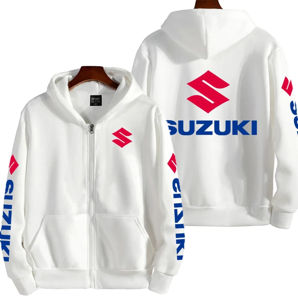 Suzuki Logo Motorcycle Racing Team Men Zipper Hoodie 2026 New Fashion Women Sweatshirt Spring Autumn Sports Couple Jackets Coat