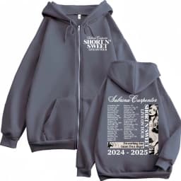 Sabrina Carpenter Short N' Sweet Tour 2025 Zipper Hoodie Fashion Aesthetic Zip Up Sweatshirts Men Women Casual Loose Pullovers
