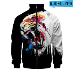 Coats Anime Dragon Cosplay Costume Hoodies 3D Printed Stand Collar Zipper Jacket Sportswear Sweatshirt