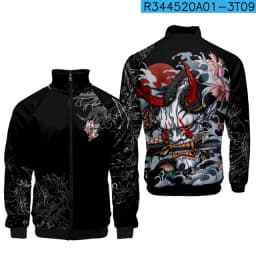 Coats Anime Dragon Cosplay Costume Hoodies 3D Printed Stand Collar Zipper Jacket Sportswear Sweatshirt