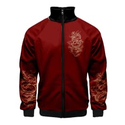 Coats Anime Dragon Cosplay Costume Hoodies 3D Printed Stand Collar Zipper Jacket Sportswear Sweatshirt