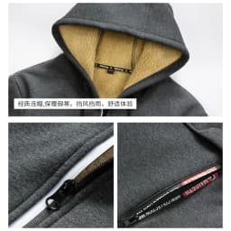 High Quality Male Warm Cashmere Hoodies Men Sportswear Lambswool Jackets Winter Hooded Zipper Cardigan Casual Bomber Hoody Coat