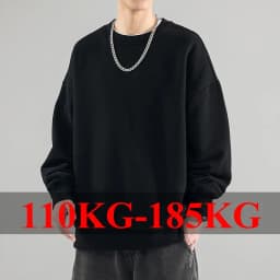 Plus Size Men's Pullovers Full Cotton Sweatshirts 5XL 6XL 7XL Autumn Winter Long Sleeves Printed Tops Male Clothing 110kg-180kg