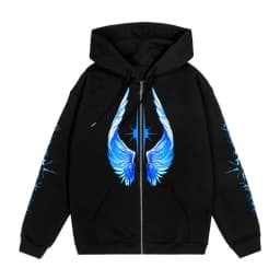 Hip Hop Zipper Men Hoodie Bright Side Graphic Zip Up Hooded Pullover Sweatshirts Winter Streetwear Jacket Y2K Coat Clothing Goth