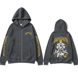 Anime Gachiakuta Enjin Merch Zipper Hoodie Men Women Casual Oversized Zip Up Jacket Male Cartoon Manga Cosplay Zip Up Sweatshirt