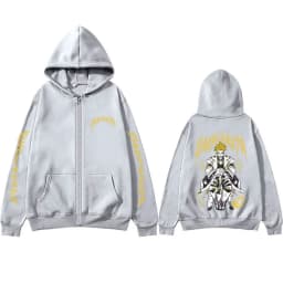 Anime Gachiakuta Enjin Merch Zipper Hoodie Men Women Casual Oversized Zip Up Jacket Male Cartoon Manga Cosplay Zip Up Sweatshirt