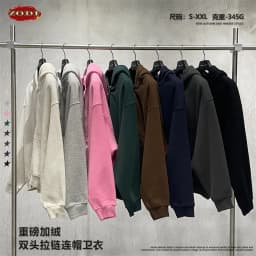 ZODF Fashion Winter 345gsm Boxy Fleece Zipper Hoodie For Men Unisex Cusual Loose Fit Warm Hooded Coat Outwears HY1178
