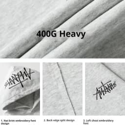 400G Heavy Thick Letter Embroidered Hoodies for Men's Autumn Winter Style American Trendy Couple Loose Hoodie Coat