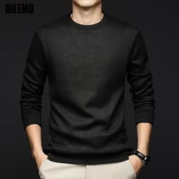 Top Grade Wool+Mulberry Silk New Brand Casual Fashion Street Crewneck Pullover Velvet Hoodies Sweatshirts Men's Clothing