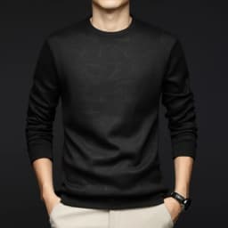 Top Grade Wool+Mulberry Silk New Brand Casual Fashion Street Crewneck Pullover Velvet Hoodies Sweatshirts Men's Clothing