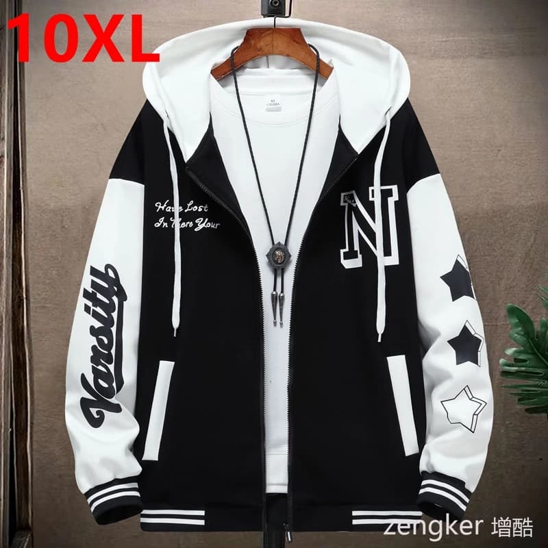 Large Size Cardigan Hoodie Versatile Hooded Hoodie Jacket Spring Autumn New Fashion Brand Patchwork Jacket zip up hoodie