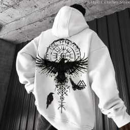 Autumn/Winter Men's Fleece Hoodie Evil Blood Super Size Casual Hoodie Street Hip-hop Personality Printed SportsHoodie Sweatshirt