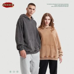 ZODF New Autumn Winter Men 420gsm Hoodies Streetwears High Street Heavy Weight Washed Cotton Sweatshirts Brand Tracksuit HY0307