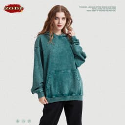 ZODF New Autumn Winter Men 420gsm Hoodies Streetwears High Street Heavy Weight Washed Cotton Sweatshirts Brand Tracksuit HY0307