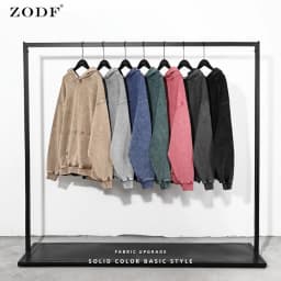ZODF New Autumn Winter Men 420gsm Hoodies Streetwears High Street Heavy Weight Washed Cotton Sweatshirts Brand Tracksuit HY0307