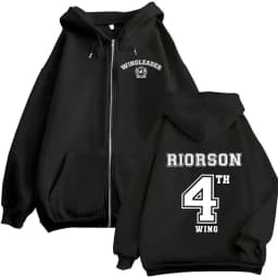 Wing Leader Xaden Riorson Zip Up Hoodie Basgiath War College Fourth Wing Fans Coats Sweatshirt Men Women Casual Oversized Hooded