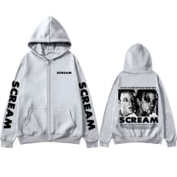 Horror Movie Scream Billy Loomis Zipper Hoodie Men Women Casual Vintage Zip Up Jacket Men's Fashion Oversized Zip Up Sweatshirt