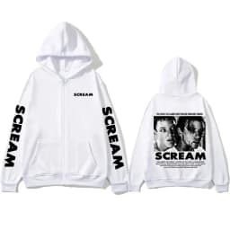 Horror Movie Scream Billy Loomis Zipper Hoodie Men Women Casual Vintage Zip Up Jacket Men's Fashion Oversized Zip Up Sweatshirt
