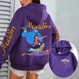 Aladdin Women Hoodie Cartoon Anime Spring Autumn Men Oversized Sweatshirt 2026 New Fashion Korean Style Couple Pullover Tops