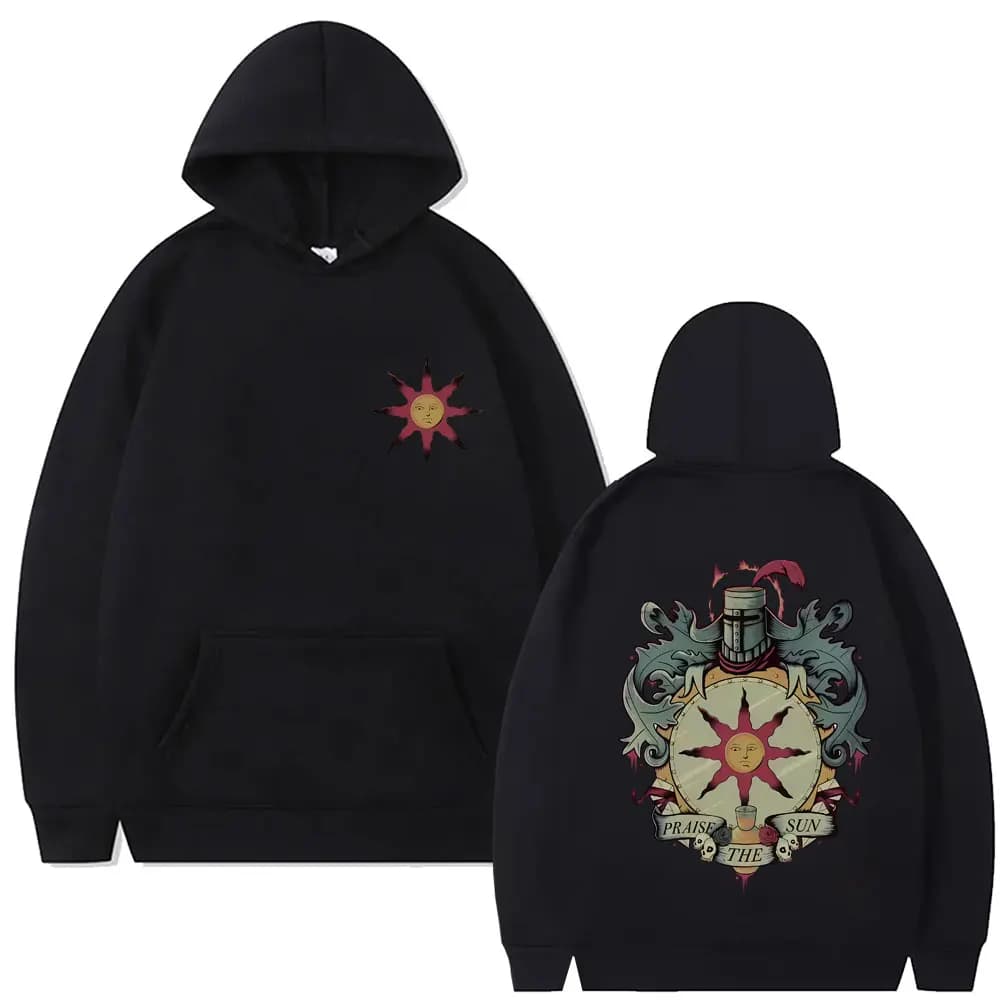 Game Dark Souls Church of The Sun Graphic Hoodie Men Women Fashion Gothic Rock Streetwear Men's Casual Vintage Oversized Hoodies