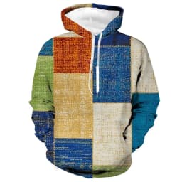 Retro Men's Clothing Hoodie 3D Printed Color Hoodie Long-sleeved Sweatshirt Men's Streetwear Unisex Casual Sweatshirt Tops