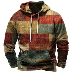 Retro Men's Clothing Hoodie 3D Printed Color Hoodie Long-sleeved Sweatshirt Men's Streetwear Unisex Casual Sweatshirt Tops