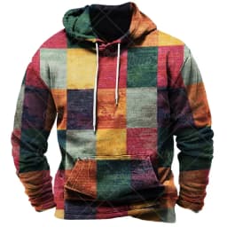 Retro Men's Clothing Hoodie 3D Printed Color Hoodie Long-sleeved Sweatshirt Men's Streetwear Unisex Casual Sweatshirt Tops